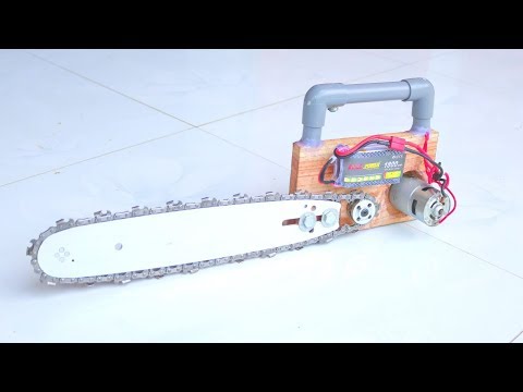 How to make a Electric Chainsaw with 12V Motor at Home - UCO0--uVBE8kcIJJkvDJ83tA