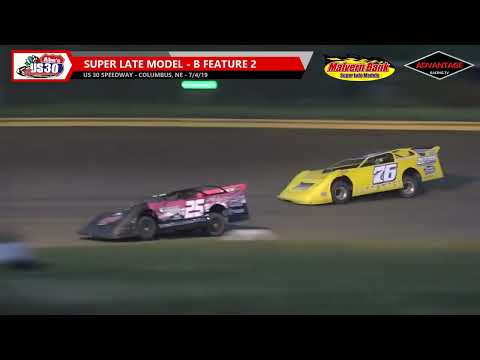 Super Late Model | US 30 Speedway | 7-4-2019 - dirt track racing video image