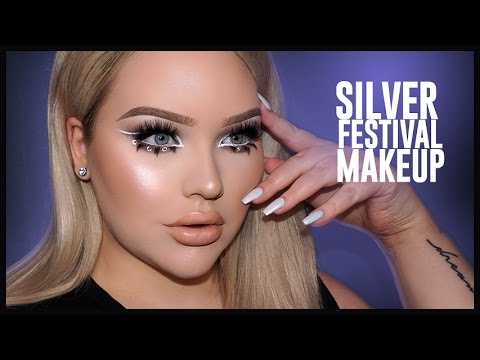 Silver Glittery & Glowy FESTIVAL Makeup Tutorial - UCzTKskwIc_-a0cGvCXA848Q