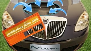 Sostituzione del filtro aria motore Lancia Musa
