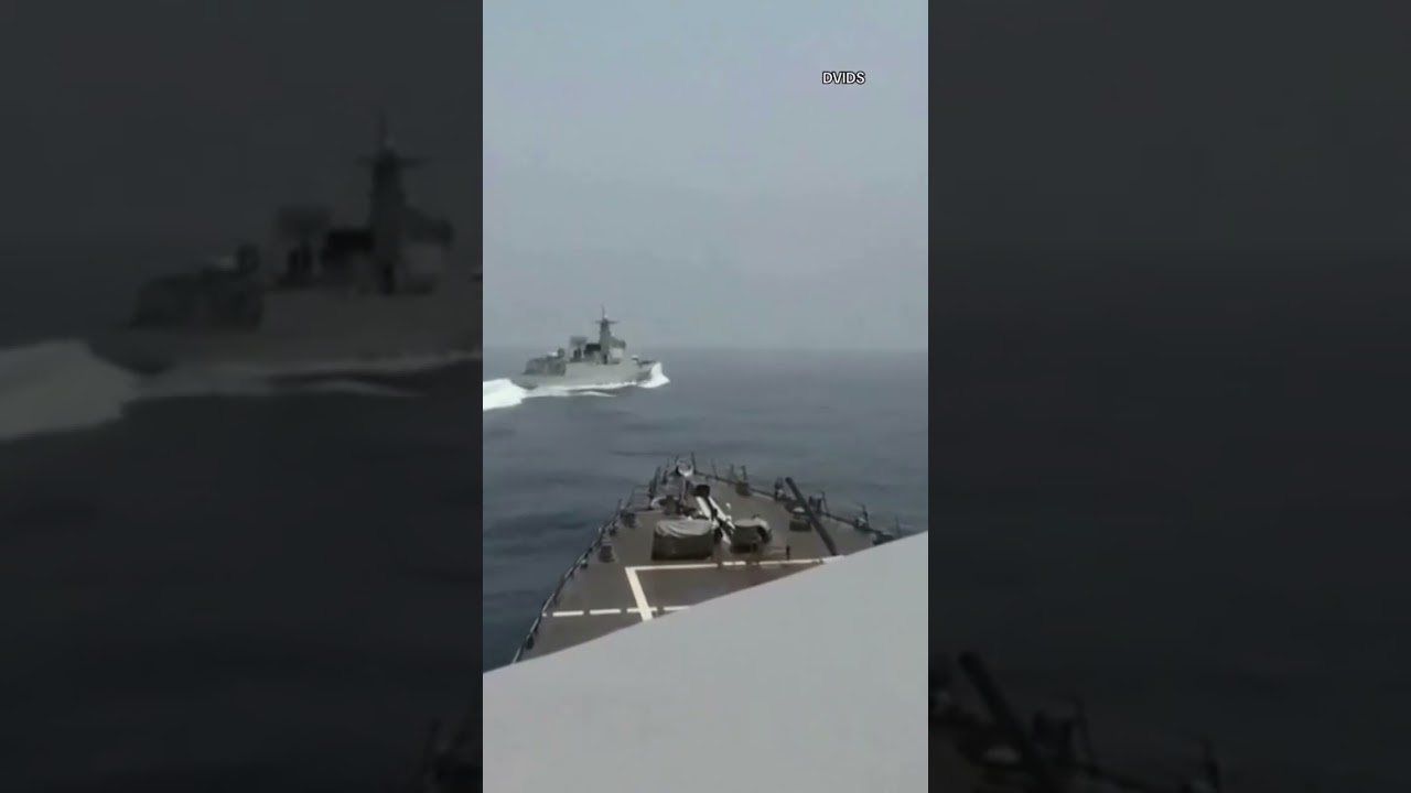 U.S. destroyer’s close call with Chinese warship in Taiwan Strait #shorts