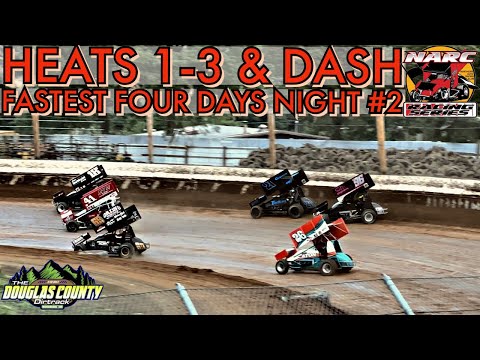 NARC 410 King Of The West | Heat 1-3 &amp; Dash | Douglas County Dirt Track | Fast Four Days Night 2 - dirt track racing video image