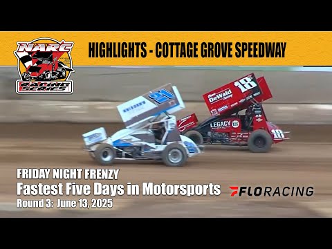 RACE HIGHLIGHTS: NARC SPRINT CARS @ COTTAGE GROVE SPEEDWAY - JUNE 13, 2025 - dirt track racing video image