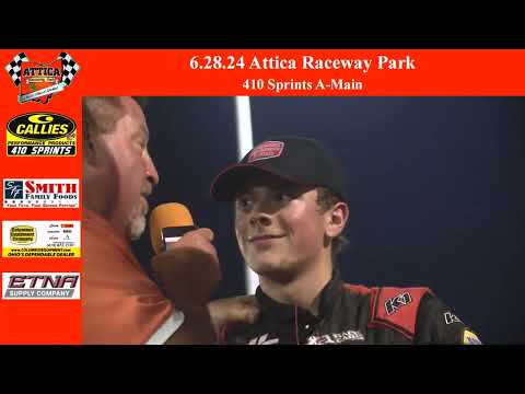6.28.24 Attica Raceway Park 410 Sprints A-Main - dirt track racing video image