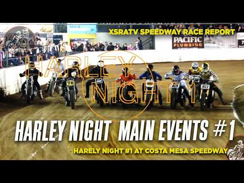 HARLEY NIGHT 1 - Full Main Events at Costa Mesa Speedway! - dirt track racing video image
