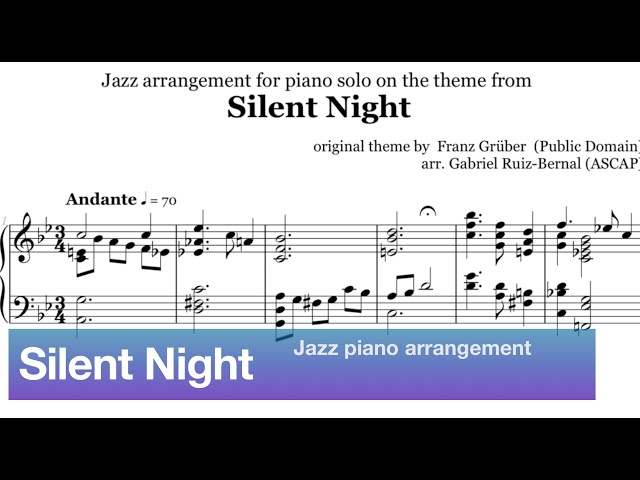 Silent Night Jazz Piano Sheet Music