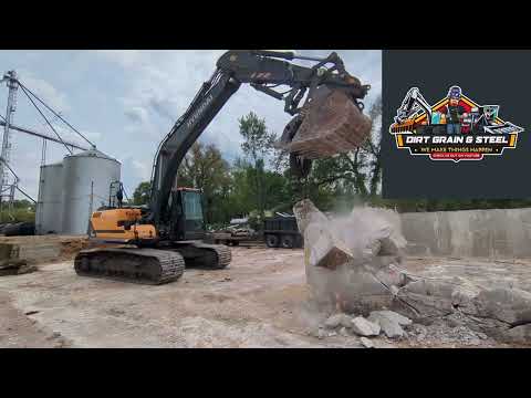 Wrecking Ball And Excavator Time! Part 2. 66 Year Old Dangerous Fertilizer Shed Demolition!