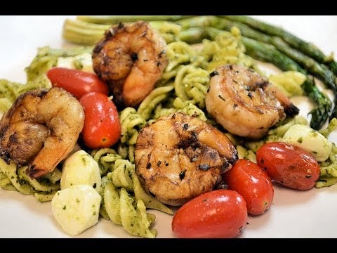 How to COOK PESTO PASTA with MARINATED SHRIMP - CookwithAPRIL - UCX0kj_Hz-VY22eX9quwhwcA