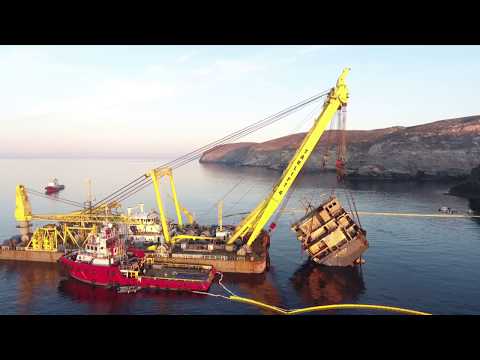 MEGATUGS - SMIT wreck removal of M/V Cabrera on Andros island