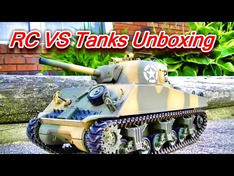 RC VS Tanks Unboxing RC Tank Battles - US Sherman - German Tiger I - 2.4 ghz - UCYWhRC3xtD_acDIZdr53huA