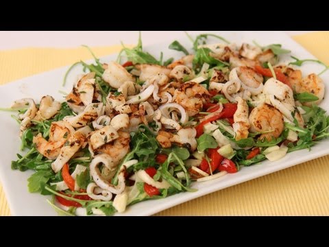 Grilled Shrimp & Calamari Salad Recipe - Laura Vitale - Laura in the Kitchen Episode 434 - UCNbngWUqL2eqRw12yAwcICg