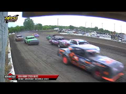 Sportsman, Hobby Stock, &amp; Bmod Heats | Rapid Speedway | 6-25-2021 - dirt track racing video image