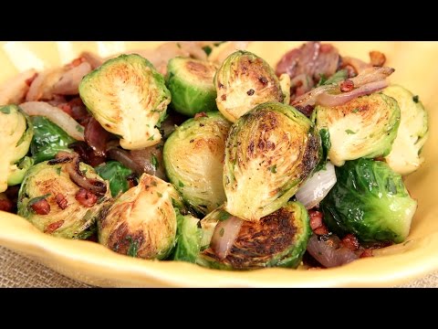 Brussels Sprouts with Onions & Pancetta Recipe - Laura Vitale - Laura in the Kitchen Episode 846 - UCNbngWUqL2eqRw12yAwcICg