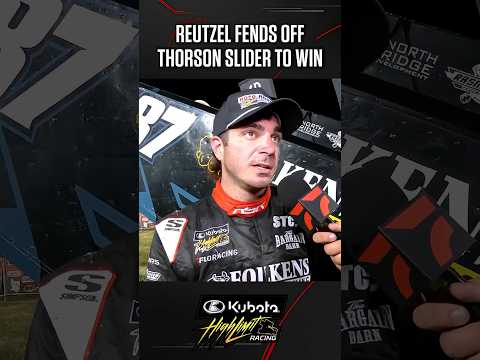 🏁 Reutzel gave it his all to hold off Thorson and win at Wheatland. 🏆 #highlimitracing - dirt track racing video image