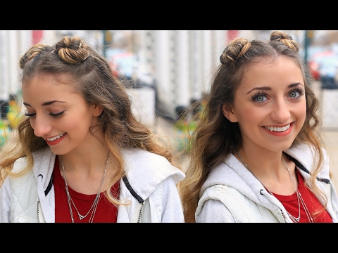 Brooklyn's Double-Bun Half Up Hairstyle & HAIR HACK | Cute Girls Hairstyles Tutorial - UC2LgZ_4GzSFQS-3a87_Jc6w