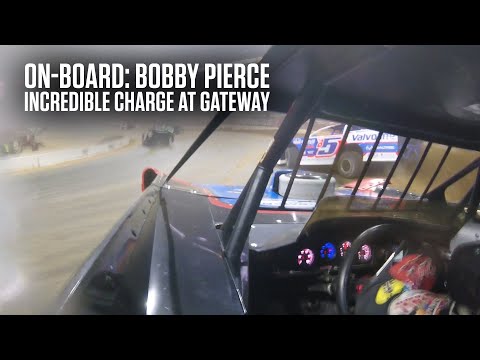 On-Board: Bobby Pierce Charges In Final 15 Laps At 2024 Castrol Gateway Dirt Nationals - dirt track racing video image