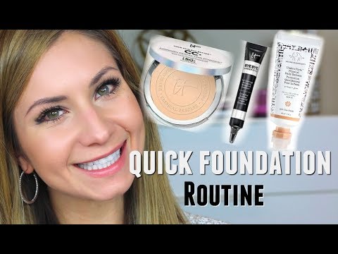 My Quick Powder Foundation Routine SPF 50 & How I Apply IT Cosmetics Concealer without looking Cakey - UCY8LkGSO_34lHxujnvATGAw