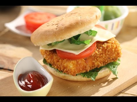 Crunchy Paneer  Burger  |  Sanjeev Kapoor Khazana - UCmoX4QULJ9MB00xW4coMiOw