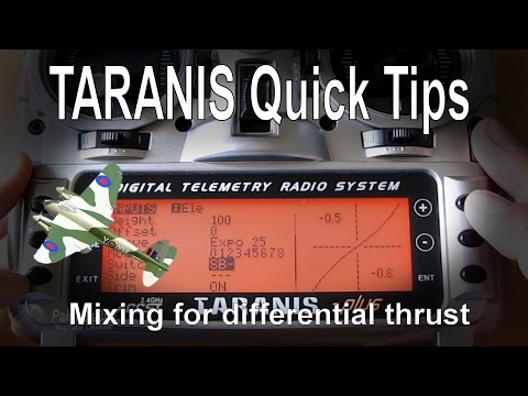 FrSky TARANIS Quick Tip - Setting up differential thrust on two/twin engine models - UCp1vASX-fg959vRc1xowqpw