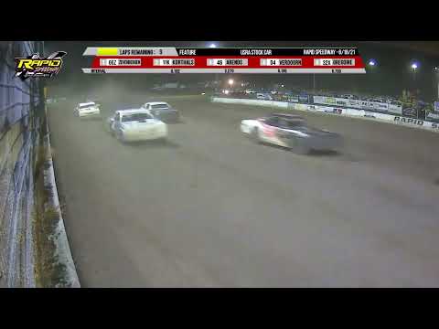 Stock Car Feature | Rapid Speedway | 6-18-2021 - dirt track racing video image