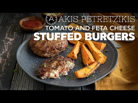 Tomato & Feta Cheese Stuffed Burgers | Akis Kitchen - UCcbNHNmULeU1OoNylpPIRQQ