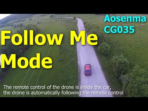 Drone automatically follows car (Follow Me mode, Aosenma CG035, Xiaomi Yi) - UCqaH_kMb09h9iEpRRVwIGEg