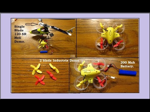 Blade Inductrix 2 bladed prop test and single blade SR 120 Heli demo. - UCvPYY0HFGNha0BEY9up4xXw