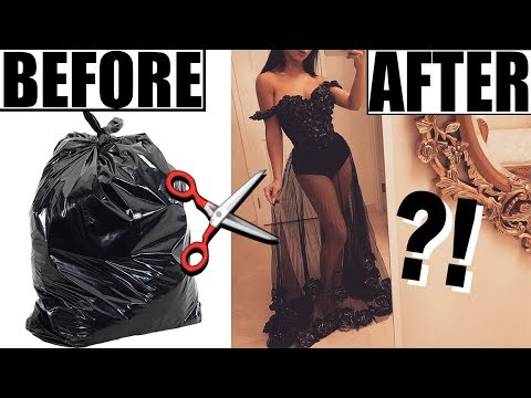 MAKING A DRESS OUT OF TRASH BAGS! - UCrlcqlqYJV28LvH1iYgw4DA