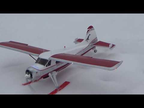 FlyZone Dehavilland DHC-2 Beaver 1.5m PNF SKIS flight test - UC3RiLWyCkZnZs-190h_ovyA