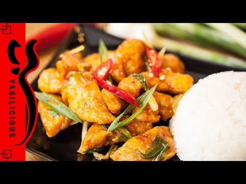 Blitzrezept HONEY CHILI CHICKEN – panierte Hähnchenbites in Honig-Chilisauce – 15 min Rezept - UC990hStWQ3tgj1Zk_ASTRoQ