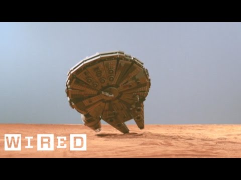 A Millennium Falcon Lego Replica Plummets Into Jakku | Star Wars Lego Destruction - UCftwRNsjfRo08xYE31tkiyw