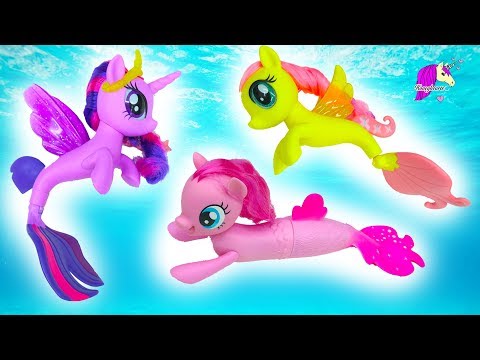 My Little Pony Mermaids Swim In Water With Barbie - MLP Seapony Movie Toys - UCIX3yM9t4sCewZS9XsqJb9Q