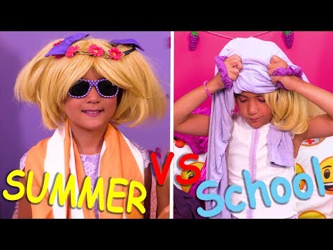 Summer vs School Morning Routines ✨Princesses In Real Life | Kiddyzuzaa - UCc2_j9TZ1UU9nCedF3UsuFQ