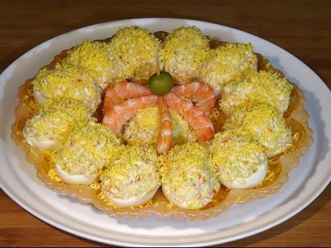 Receta Huevos rellenos de marisco - Recetas de cocina, paso a paso, tutorial - UC5ONfXPjWgqElh0NZaRJ1tg