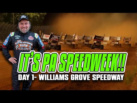 Day 1 of Pennsylvania Speedweek 2024 Williams Grove Speedway - Dirt Track Sprint Car Racing - dirt track racing video image