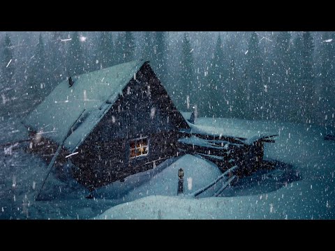 SNOWSTORM Ambience for Sleep: Cabin in the Woods (5 Hours)