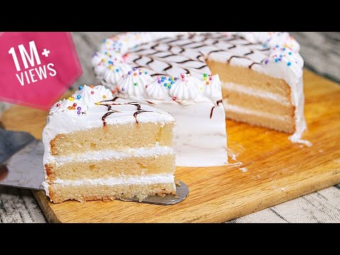 Eggless Vanilla Cake Without oven | Eggless Vanilla Birthday Cake