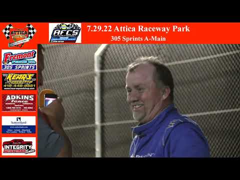 7.29.22 Attica Raceway Park 305 Sprints A-Main - dirt track racing video image