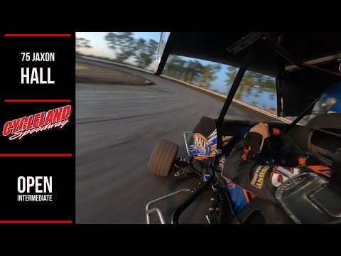 Cycleland Speedway Onboard: 75 Jaxon Hall Open Intermediate Outlaw Kart - dirt track racing video image