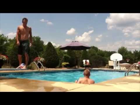 Amazing diving board backflip basketball trick shot! - UCIJ0lLcABPdYGp7pRMGccAQ