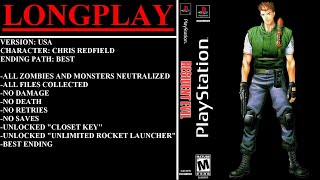 Resident Evil (PlayStation) - (Longplay - Chris Redfield | Best Ending Path)