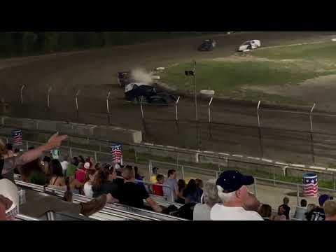 Modified Car Feature Race at Wilmot Raceway Saturday 7-15-2023 - dirt track racing video image