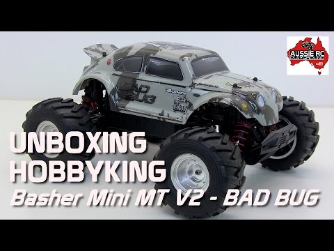 EXCLUSIVE Unboxing: Hobby King Mini Basher MT V2 - BAD BUG - UCOfR0NE5V7IHhMABstt11kA