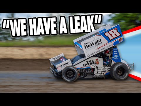 RACING BLIND - Water Leak Causes Chaos At Jackson Motorplex! - dirt track racing video image