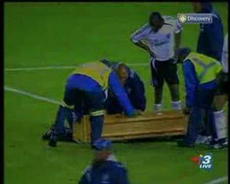 Freak Accident at Football Match!
