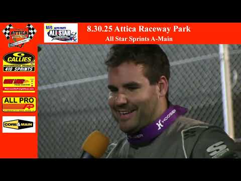 August 30th 2025 | Attica Raceway Park | All Star Sprints A-Main - dirt track racing video image