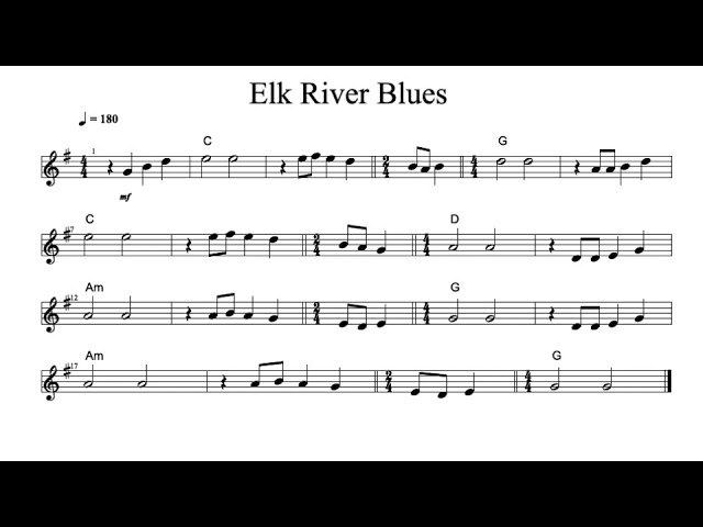 Elk River Blues: The Best Sheet Music for Beginners