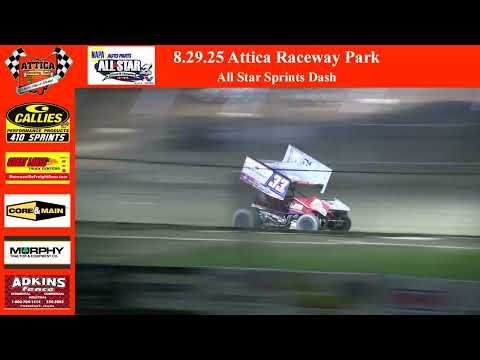 August 29th 2025 | Attica Raceway Park | All Star Sprints Dash - dirt track racing video image