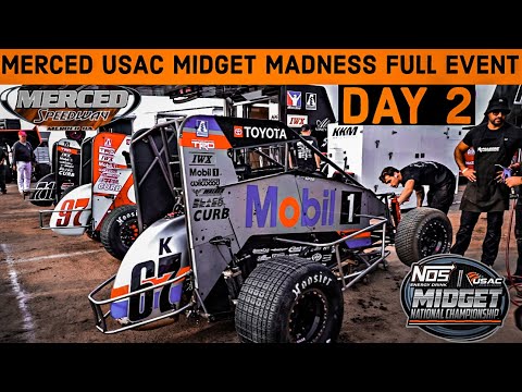 USAC Nationals Midgets FULL EVENT Night 2 Merced Speedway Nov. 22nd 2023 - dirt track racing video image