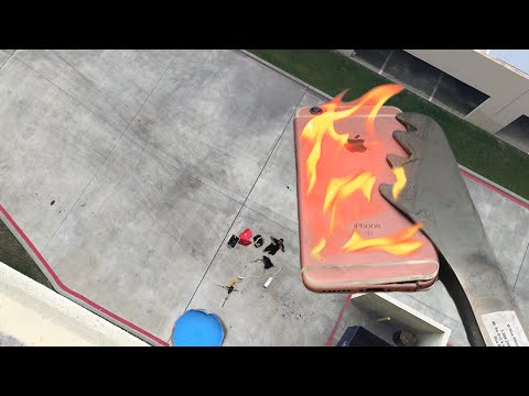 Can Flaming iPhone 6s Survive 100 FT Drop into Kiddie Pool of Water? - GizmoSlip - UCmY5lv5l2RYGOKWKGXLmGJw